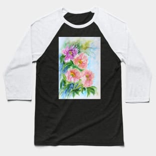 Colors of May Watercolor Painting Baseball T-Shirt